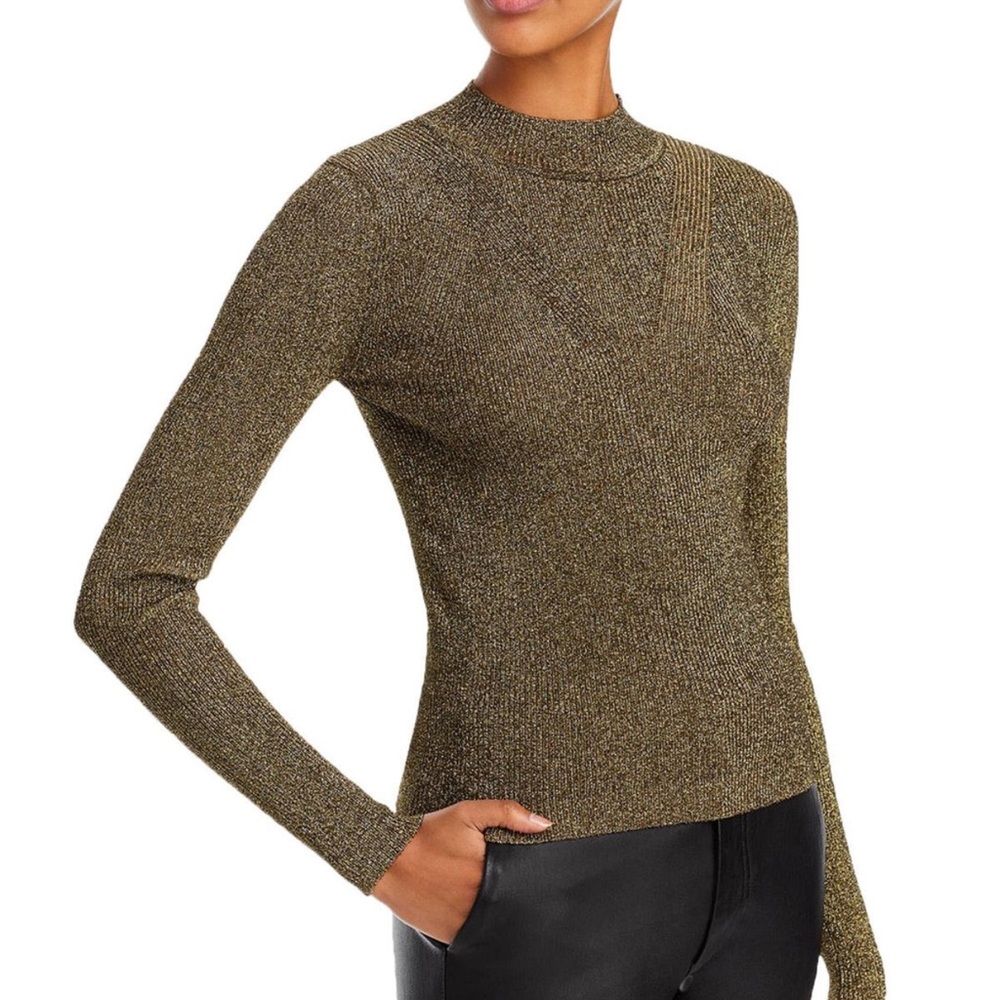 NWT Lucy Paris Women’s Wren‎ Metallic Knit Top Special Occasion Holiday Festive